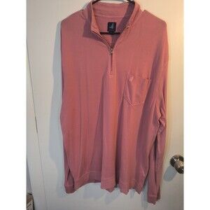 johnnie-O Men's XL Quarter Zip Pullover Sweater Heathered Pink Tencel Blend...